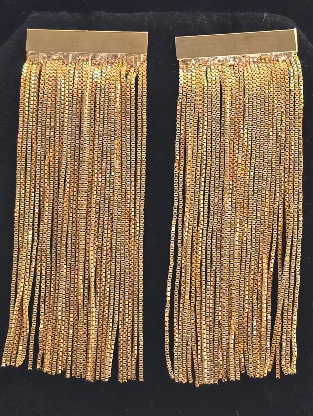 Columbus - Gold Dipped Fringe Statement Earrings
